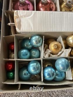 RARE Shiny Brite Vtg 1940s Christmas Cluster Centerpiece Kit Glass Holiday