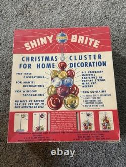 RARE Shiny Brite Vtg 1940s Christmas Cluster Centerpiece Kit Glass Holiday