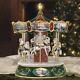 Rare Thomas Kinkade Lighted Victorian Christmas Carousel I'll Be Homemusic Box