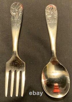 RARE! VINTAGE! RUDOLPH THE RED-NOSED REINDEER KIDDIE FORK'N SPOON SET WithBOX