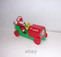 RARE Vintage 1950's Rosbro Hi Kids Hard Plastic Christmas Santa Car