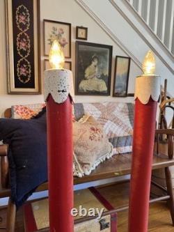 RARE Vintage MCM 1950s Glolite Corp Christmas Light Up Candlesticks 42 Tall