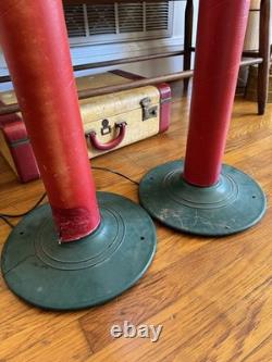 RARE Vintage MCM 1950s Glolite Corp Christmas Light Up Candlesticks 42 Tall