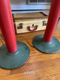 RARE Vintage MCM 1950s Glolite Corp Christmas Light Up Candlesticks 42 Tall