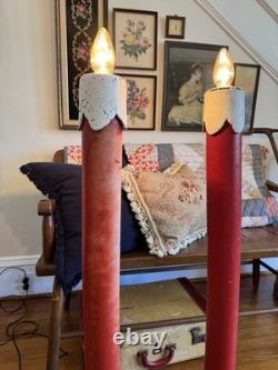 RARE Vintage MCM 1950s Glolite Corp Christmas Light Up Candlesticks 42 Tall