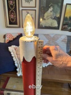 RARE Vintage MCM 1950s Glolite Corp Christmas Light Up Candlesticks 42 Tall