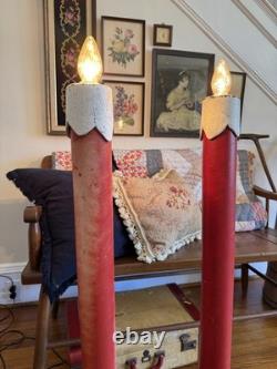 RARE Vintage MCM 1950s Glolite Corp Christmas Light Up Candlesticks 42 Tall