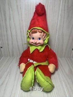 RARE Vintage MCM 60's Rushton Elf with Vinyl Face Plush 15 Christmas