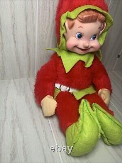 RARE Vintage MCM 60's Rushton Elf with Vinyl Face Plush 15 Christmas