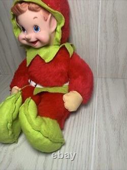 RARE Vintage MCM 60's Rushton Elf with Vinyl Face Plush 15 Christmas