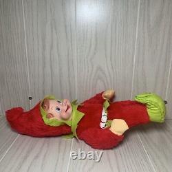 RARE Vintage MCM 60's Rushton Elf with Vinyl Face Plush 15 Christmas