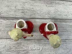 RARE Vintage Pair Cupids Napco Valentines Day Candleholders Hearts 1958 #3B3344