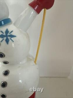 RARE Vintage Royalite Rosbro Snowman Candy Container Christmas Plastic WITH PIPE