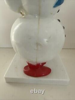 RARE Vintage Royalite Rosbro Snowman Candy Container Christmas Plastic WITH PIPE