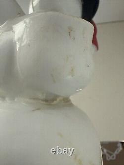 RARE Vintage Royalite Rosbro Snowman Candy Container Christmas Plastic WITH PIPE