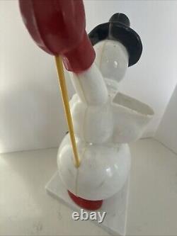 RARE Vintage Royalite Rosbro Snowman Candy Container Christmas Plastic WITH PIPE