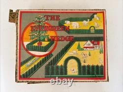 RARE Vintage The Evergreen Hedge Christmas Toy Fence Made In Germany With Box