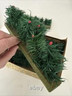 RARE Vintage The Evergreen Hedge Christmas Toy Fence Made In Germany With Box