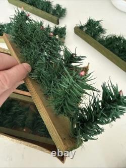 RARE Vintage The Evergreen Hedge Christmas Toy Fence Made In Germany With Box