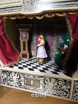 RARE Vintage The Nutcracker Spinning Clara Stage Show Wood Music Box