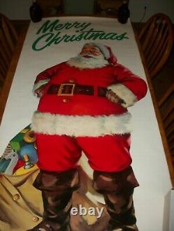 RARE Vintage Whitman Giant Santa Door Poster Christmas DecorationSEALED