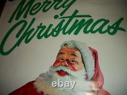 RARE Vintage Whitman Giant Santa Door Poster Christmas DecorationSEALED