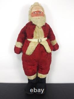 RARE Vtg 28 Plush Santa 30/40s. Handpainted Molded Fabric Mask. Mohair. Germany