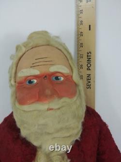 RARE Vtg 28 Plush Santa 30/40s. Handpainted Molded Fabric Mask. Mohair. Germany