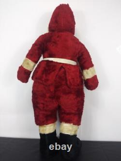RARE Vtg 28 Plush Santa 30/40s. Handpainted Molded Fabric Mask. Mohair. Germany