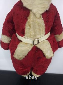 RARE Vtg 28 Plush Santa 30/40s. Handpainted Molded Fabric Mask. Mohair. Germany