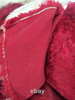 RARE Vtg 28 Plush Santa 30/40s. Handpainted Molded Fabric Mask. Mohair. Germany