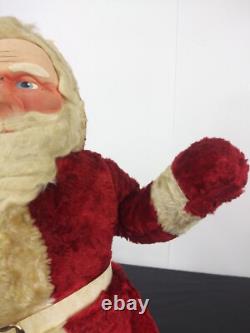 RARE Vtg 28 Plush Santa 30/40s. Handpainted Molded Fabric Mask. Mohair. Germany