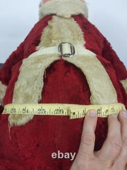 RARE Vtg 28 Plush Santa 30/40s. Handpainted Molded Fabric Mask. Mohair. Germany