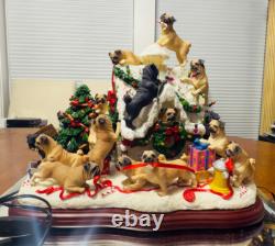 RARE and Retired Danbury Mint PUG CHRISTMAS DOGHOUSE