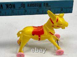 RARE vtg Rosbro Easter Donkey Rosen plastic toy candy container