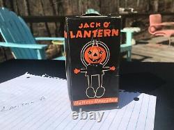 RARE w box VINTAGE SPRING LEGS HALLOWEEN PUMPKIN BATTERY Jack o LANTERN AMICO