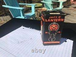 RARE w box VINTAGE SPRING LEGS HALLOWEEN PUMPKIN BATTERY Jack o LANTERN AMICO