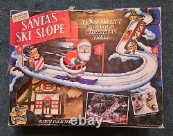 (READ) Vtg 1992 Mr Christmas Santa's Ski Slope Animated Ski Lift Tested WORKS