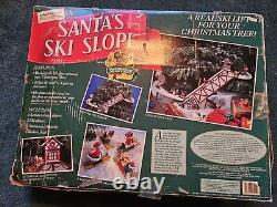 (READ) Vtg 1992 Mr Christmas Santa's Ski Slope Animated Ski Lift Tested WORKS