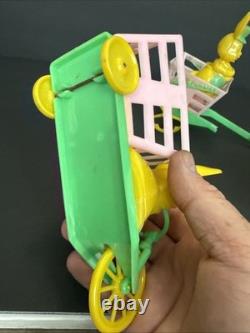 ROSBRO EASTER BUNNY Rooster PLASTIC CANDY CONTAINER 1950s Pull Toy Riding As Is