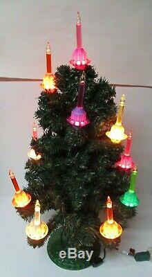 Radko Christmas Tree with 12 Bubble Lights in Original Box 26 Tall