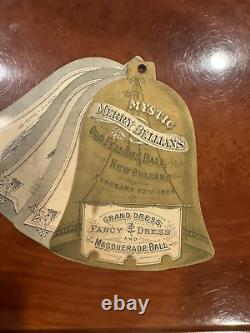 Rare 1884 Mystic Merry Bellians ball Invitation Only Yr! Mardi Gras krewe favor