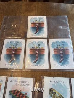 Rare 1896 Christmas Stocking Game Cards Or Visit From Santa Claus Mcloughlin