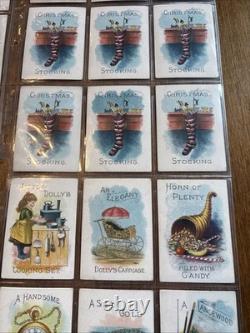 Rare 1896 Christmas Stocking Game Cards Or Visit From Santa Claus Mcloughlin