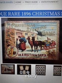 Rare 1896 Christmas Stocking Game Cards Or Visit From Santa Claus Mcloughlin