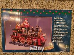 Rare 1998 Mr Christmas Mickey Minnie Goofy Mouse Cannonball Working Steam Train