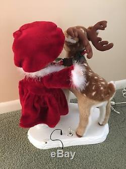 Rare Animated Christmas Porcelain Doll Emma with Reindeer SANTA'S BEST