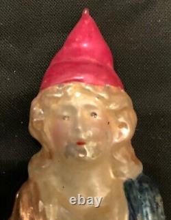 Rare! Antique German Glass Christmas Ornament Lady Liberty On Clip