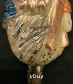 Rare! Antique German Glass Christmas Ornament Lady Liberty On Clip