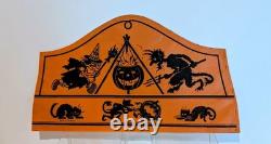 Rare Antique German Halloween Paper Party Hat 1920s Witch Devil Cauldron MINT